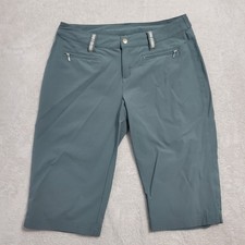 Lucy Capri Pants Women 6 Sage Green Nylon Blend Zip Close Pockets Athleisure