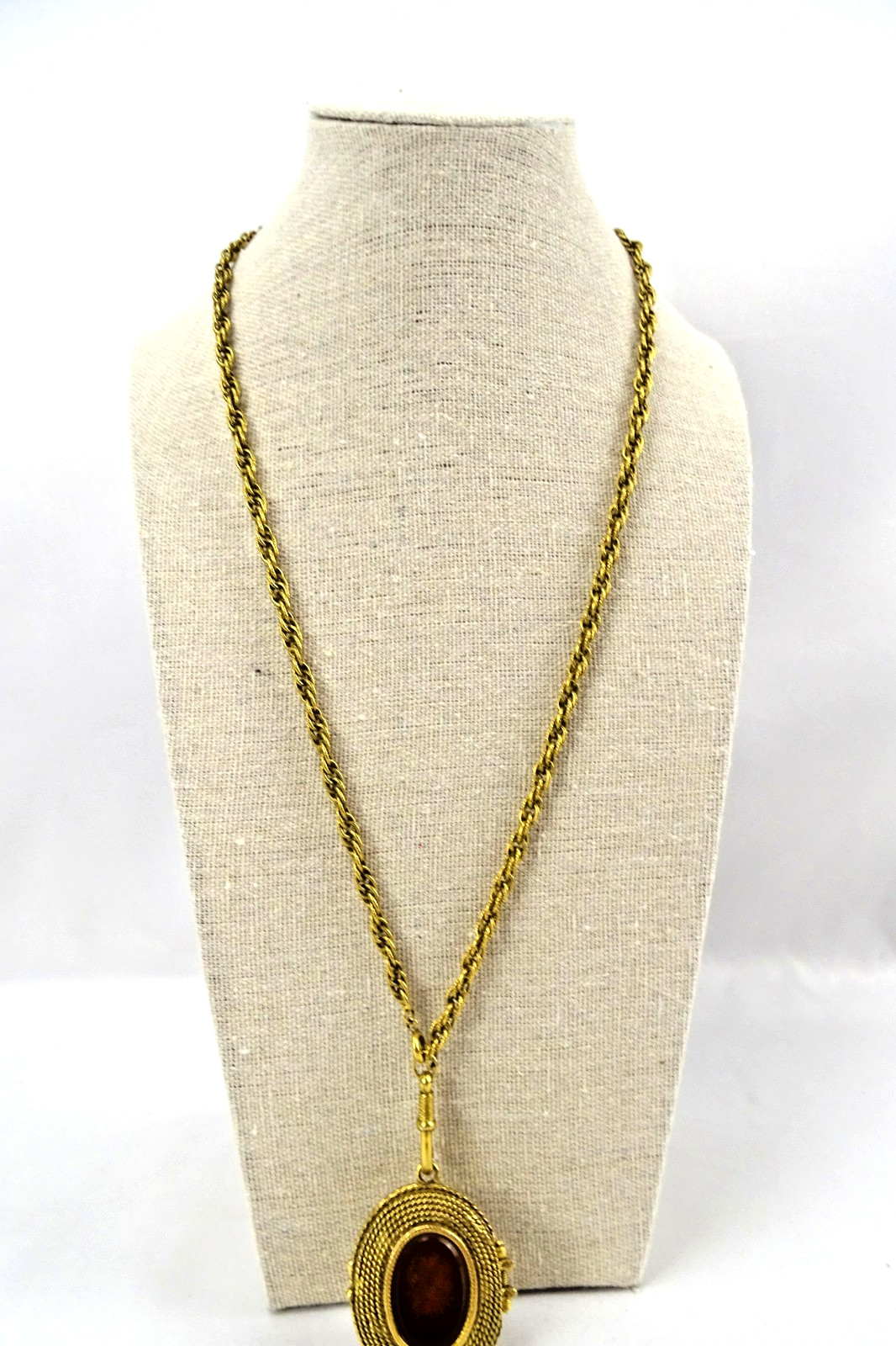 Goldette empty Solid Perfume Pendant Necklace Int… - image 1