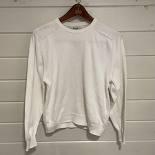 Pringle White Cotton Sweater Size 38 Made in Scotland