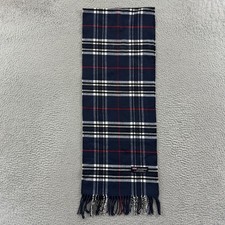 Plaid Scarf 100 Cashmere Made In Scotland Tartan Plaid Blue Fringe Outdoor Knit