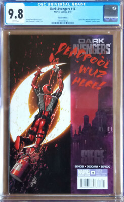 DARK AVENGERS #14 COVER B (2009 Series)  Deadpool Variant Cover  CGC 9.8 WP