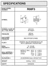 STERLING R08F3-5.0 NK CARTRIDGE VALVE
