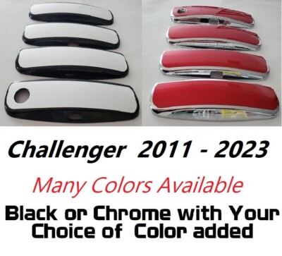 Custom Black OR Chrome Door Handle Overlays 2011 - 2021 Fits Dodge Challenger 
