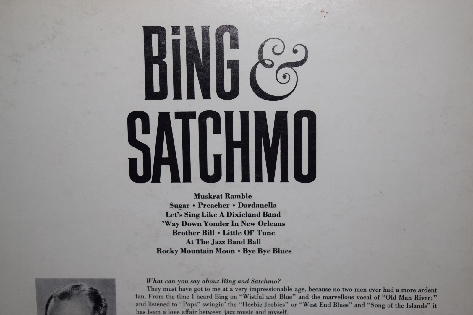 Bing Crosby & Louis Armstrong : Bing & Satchmo : Vinyl SE3882 : VG/VG