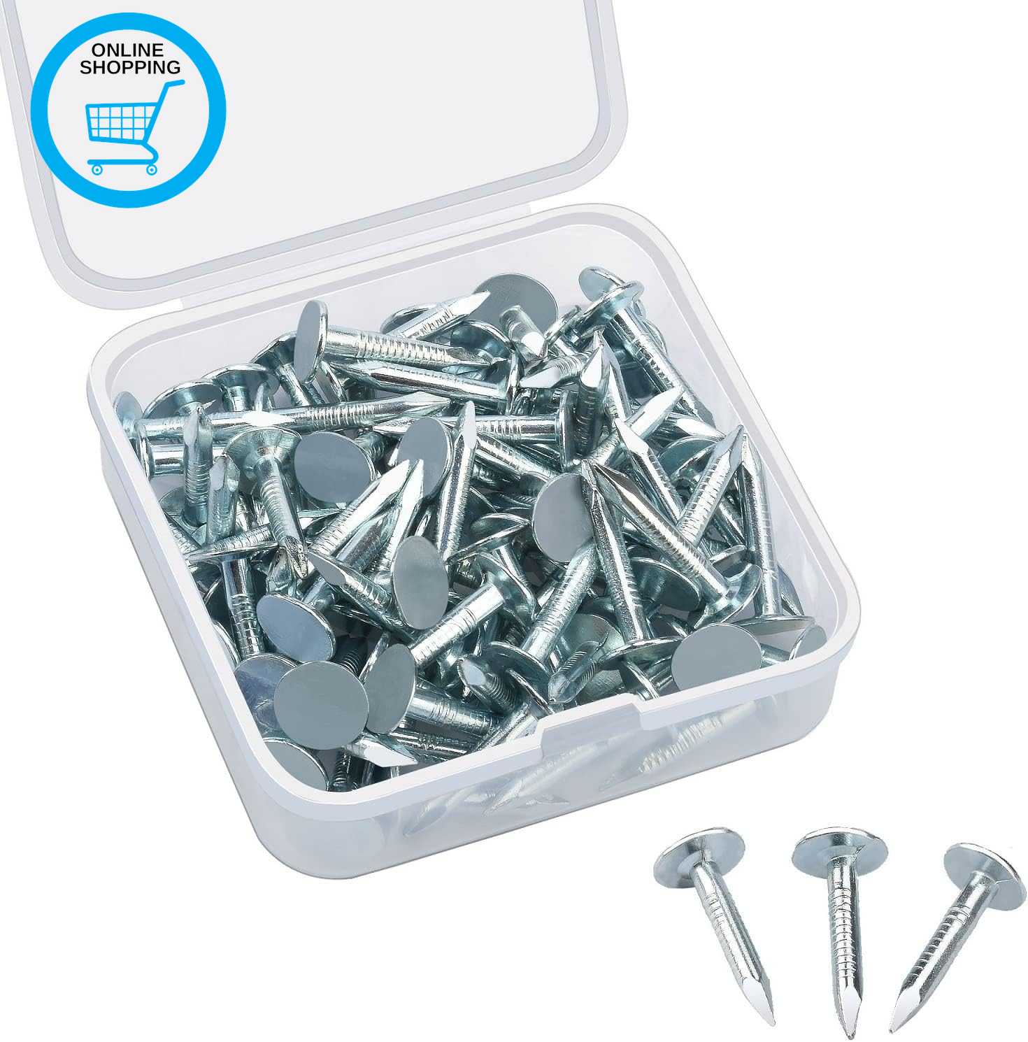 80Pcs Clout Nails 20Mm, Galvanised Felt Nails Roofing Nails for Securing Shed Ro