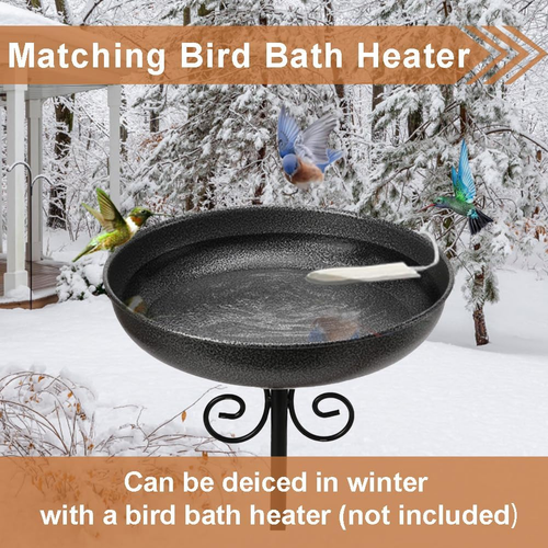Small Metal Bird Baths for Outdoors, 10" Dia Bowl with Stake Birdbaths Garden Ya - Picture 4 of 12