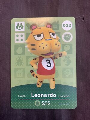 Animal Crossing Amiibo Card Series 1 Leonardo #022 022-AW-AOE LP Ships Fast