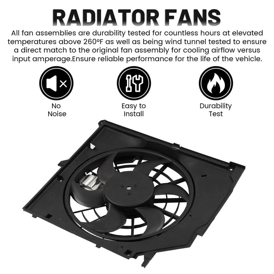 Conjunto de ventilador de radiador eléctrico para BMW 325Ci 621-199 2001 2002 2003 2004 2005 Foto 2 de 4