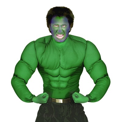 Superhelden Kostüm Hulk Muskelkostüm Muskel Shirt Superheldenkostüm grün Sixpack
