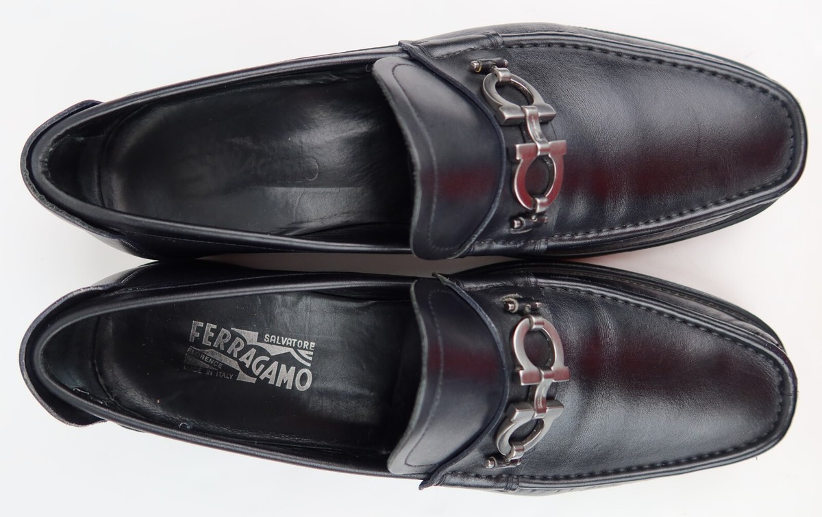 Salvatore Ferragamo Gancini Bit Loafers Black Fits Sz 12 To 