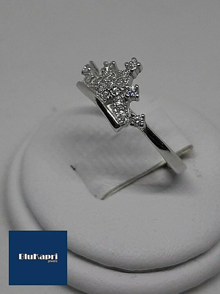 Anello Donna  in argento 925 Corona con zirconi bianchi - Immagine 2 di 4