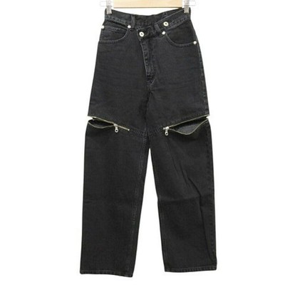 MAISON SPECIAL SIDE SLASH DENIM PANTS 1222465106 JEANS 34 BLACK 
