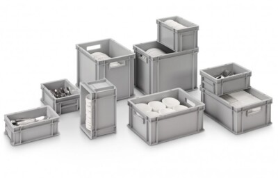 Unibox Eurobehälter | 15 Größen | Stapelbox | Hellgrau | Industriequalität 