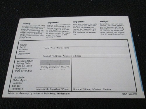 Porsche Blaupunkt Frankfurt Serie A 1969-1970 radio manual del propietario paquete 911 - Imagen 7 de 11