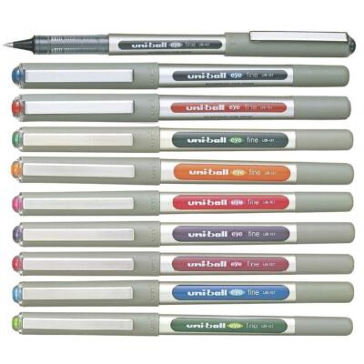Uni-ball UB-157 Eye Fine 0.7 mm Rollerball Pens   5 Pack   Mixed Ink Colours