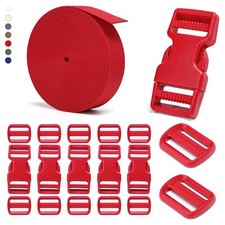 1 inch Buckles and Strap Set 10 yards Polyester Webbing Strapping 6 pack Dual...