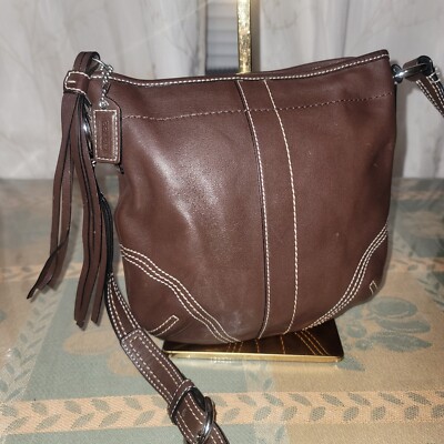 Vintage Coach Dark Brown Soft Leather Soho Small Crossbody Bag