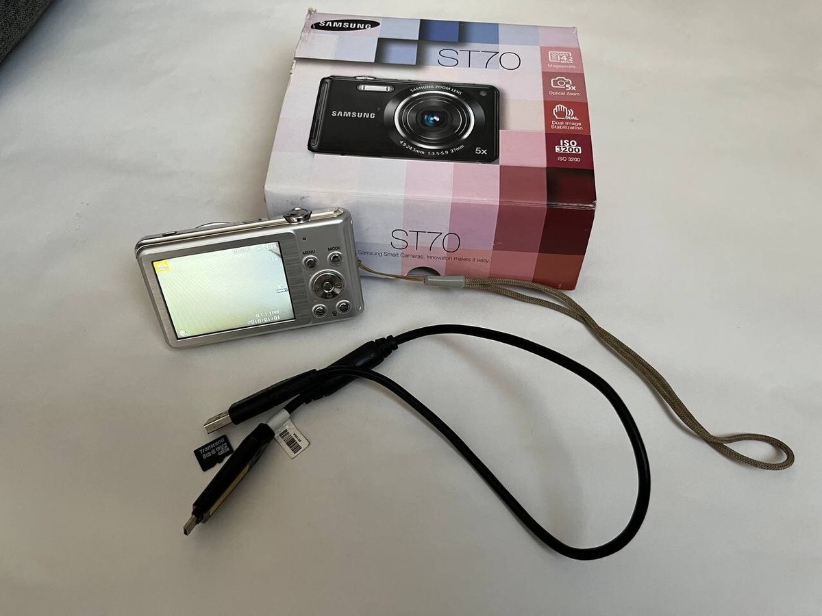 Samsung ST70 Silver 14.2MP digital compact camera🔥WORKing FULL