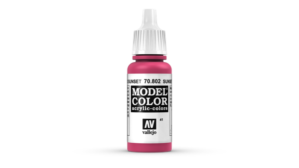 (447,65€/1L) Model Color Vallejo 70802 Sunset Red 17Ml Matt Airbrush Farbe-image