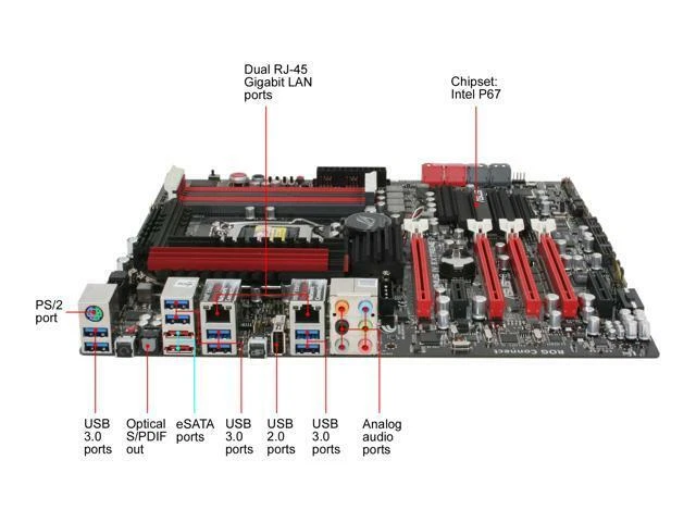 For ASUS Maximus IV Extreme P67 Motherboard LGA1155 DDR3 Mainboard - Image 3 of 4