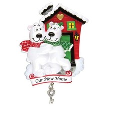 Personalized POLAR BEAR COUPLE HOME Christmas Tree Ornament HOLIDAY GIFT