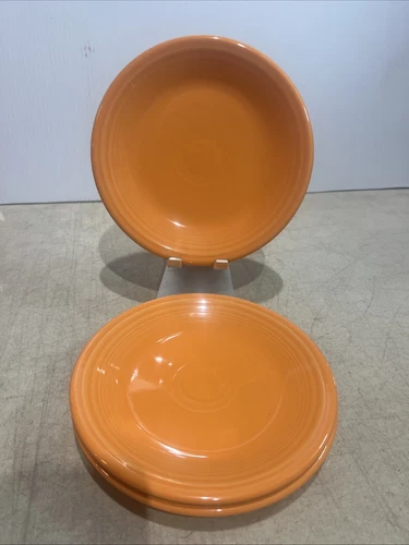 Fiesta Orange Salad Bread Plate 7” Homer Laughlin Fiestaware- Set Of 3