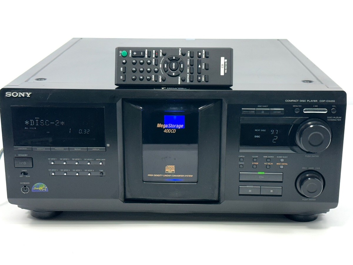 Pro Refurb} Sony CD Player CDP-CX455, 400 CD Disc Changer w/Remote