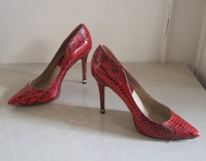 michael kors red snakeskin shoes