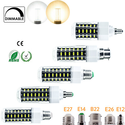 Dimmbare LED-Maisbirne E27 E26 B22 E12 E14 22W 27W 30W 36W Home White SMD-Lampen