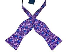 DANIEL CREMIEUX Men Bow Tie 100 Silk Adjustable Purple Micro-Floral NWT 39.50