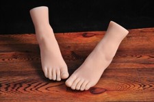 1-Pairs Realistic Silicone Female Feet Plump Big Feet Mannequin Toe Free Bending