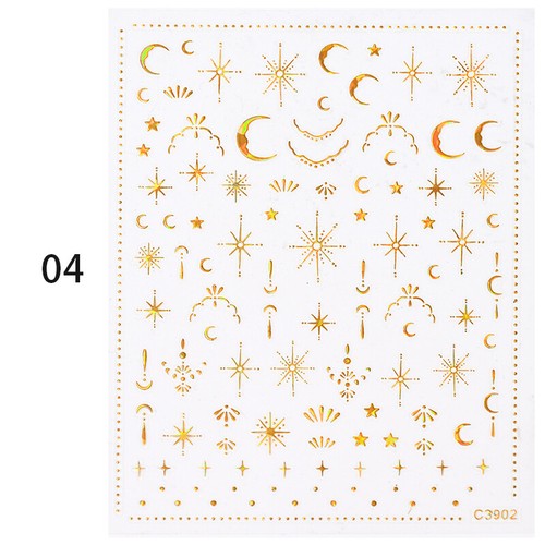 Deslizadores para arte en uñas 3D/5D pegatinas para uñas decoración calcomanías hágalo usted mismo manicura oro plata - Imagen 28 de 75