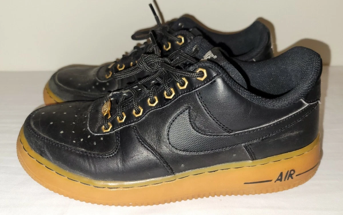 Mens Nike Air Force 1 Black Gum Size 6Y 7.5 Womens