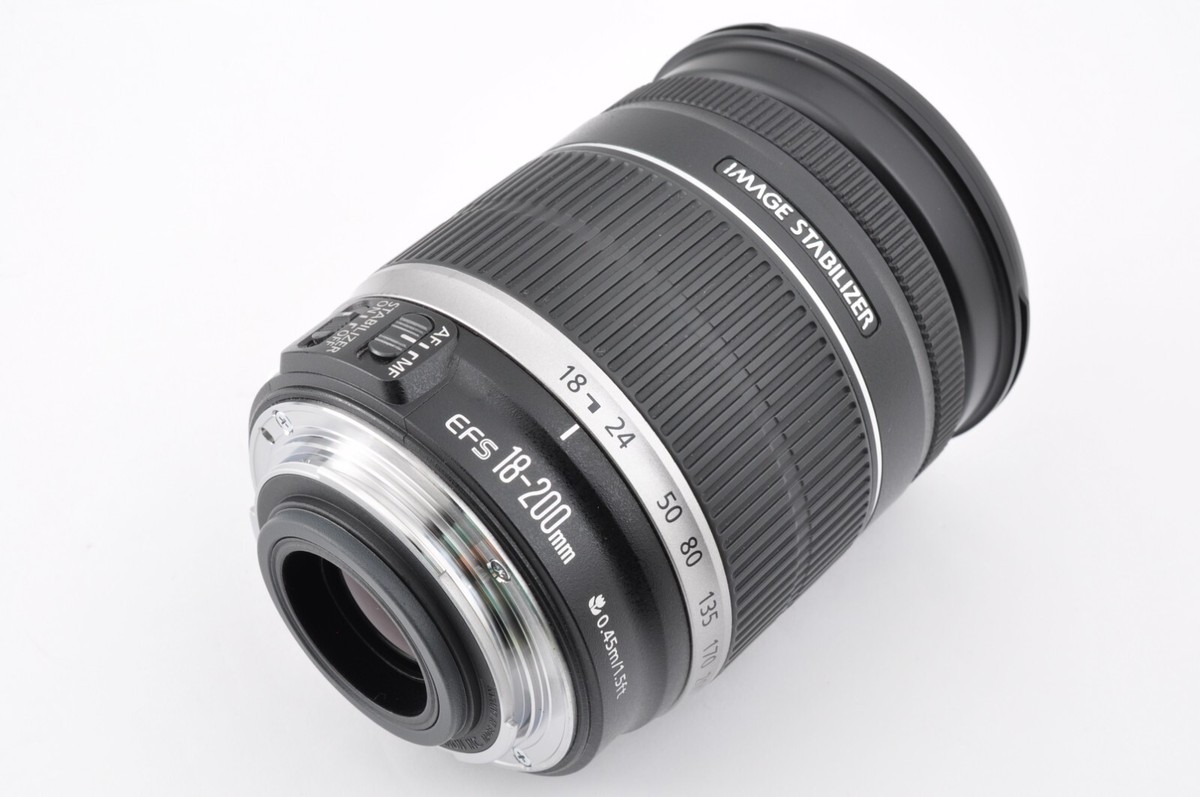 MINT Canon EF-S 18-200mm f/3.5-5.6 IS Zoom Lens w/caps From JAPAN