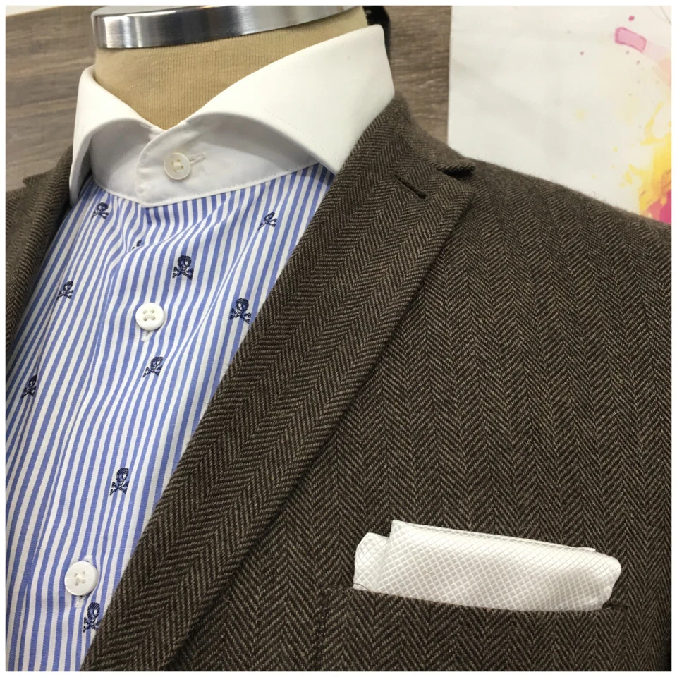 BEN SHERMAN Hombres Blazer Abrigo Deportivo Chaqueta Informal Talla S (36R) Traje de Lana Marrón Foto 2 de 4