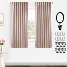 Nursery Curtains for Girls 52"W x 63"L Pack of 2 Blush Pink  Dusty Pink 