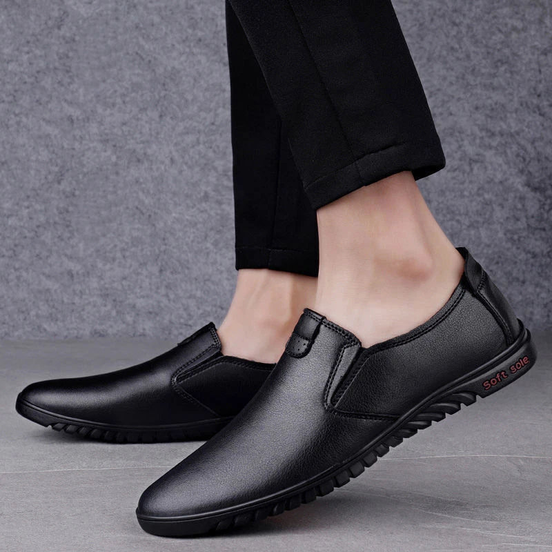 Genuine leather slip on hotsell shoes