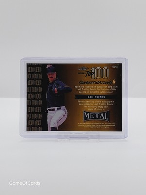 2023 Leaf Metal PAUL SKENES Auto Autograph /8 - Top 100 ? | eBay