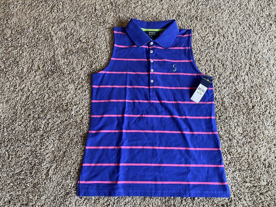 Nueva Camisa Polo Ralph Lauren Golf Sin Mangas Jóvenes Niñas XL 16 Sebonack Club de Golf Foto 4 de 4