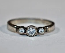 SILPADA HTF Sterling Silver Trio Clear Stone Ring Size 7.75 ~ R2271