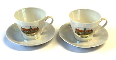 2x Andenkentasse  Altes Rathaus Leipzig  KAHLA Moccatasse Espresso Souvenir DDR