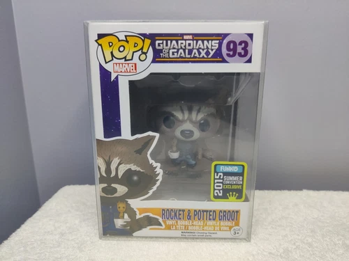 Funko Pop Guardians of the Galaxy Rocket Raccoon & Potted Groot Summer Exclu #93