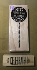 Recollections CELEBRATE Hampton Art BIG BIRTHDAY WISHES Wood Rubber Ink Stamps