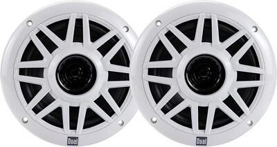 Dual Electronics DMP623 6.5'' Weather-Resistant Dual Cone Marine Speakers White
