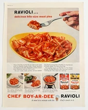 Vintage 1961 Chef Boy-Ar-Dee Ravioli Food Advertisement Print