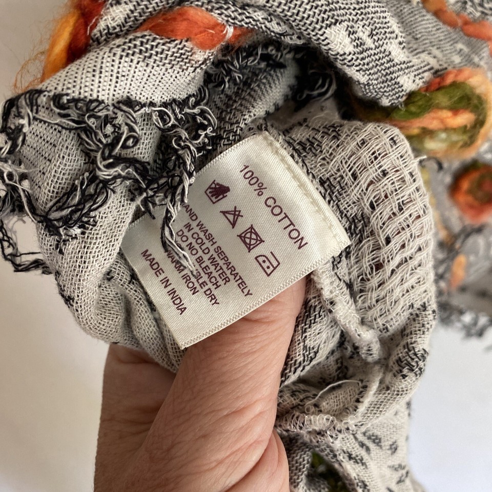 Paper Lace Embroidered Yard Detail Bohemian Cotton Blouse Women’s SMALL