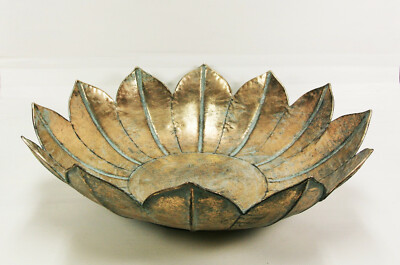 Sehr dekorative goldene Schale Schüssel aus Blech Gold Shabby ca.44cm Ø NEU