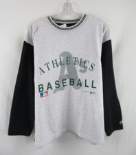 VTG 90s Champion Oakland Athletics Official Gear Pullover Made in USA L #VT39