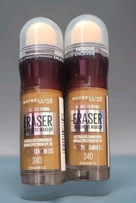 2 Pack Maybelline Instant Age Rewind Eraser Treatment Makeup, Shade 340 - NEW