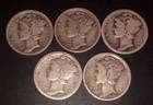 (5) 1920's Silver Mercury Dimes (23, 26, 26-S, 28-S, 29-S)--Starts Near Melt